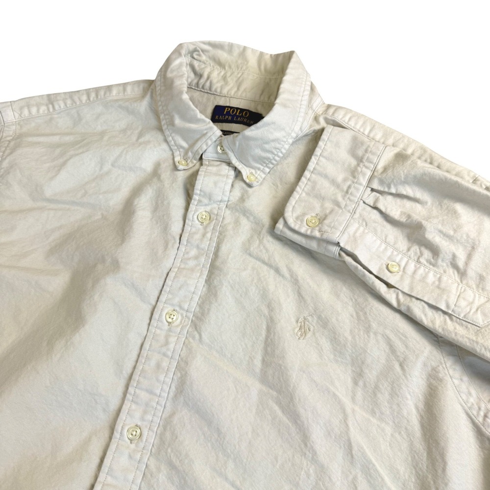 Polo Ralph Lauren Button Down Shirt Mens XXL White Classic Fit Cotton Twill Pony